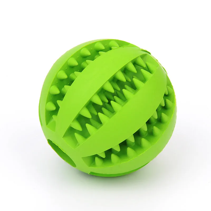 Non-toxic rubber mint feeding ball with built-in food storage bin for cats and dogs 5cm and 7cm multicolor
