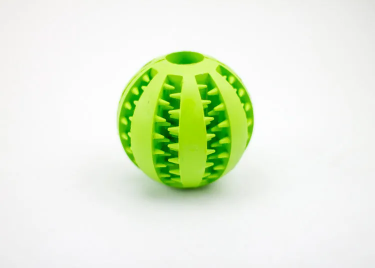 Non-toxic rubber mint feeding ball with built-in food storage bin for cats and dogs 5cm and 7cm multicolor