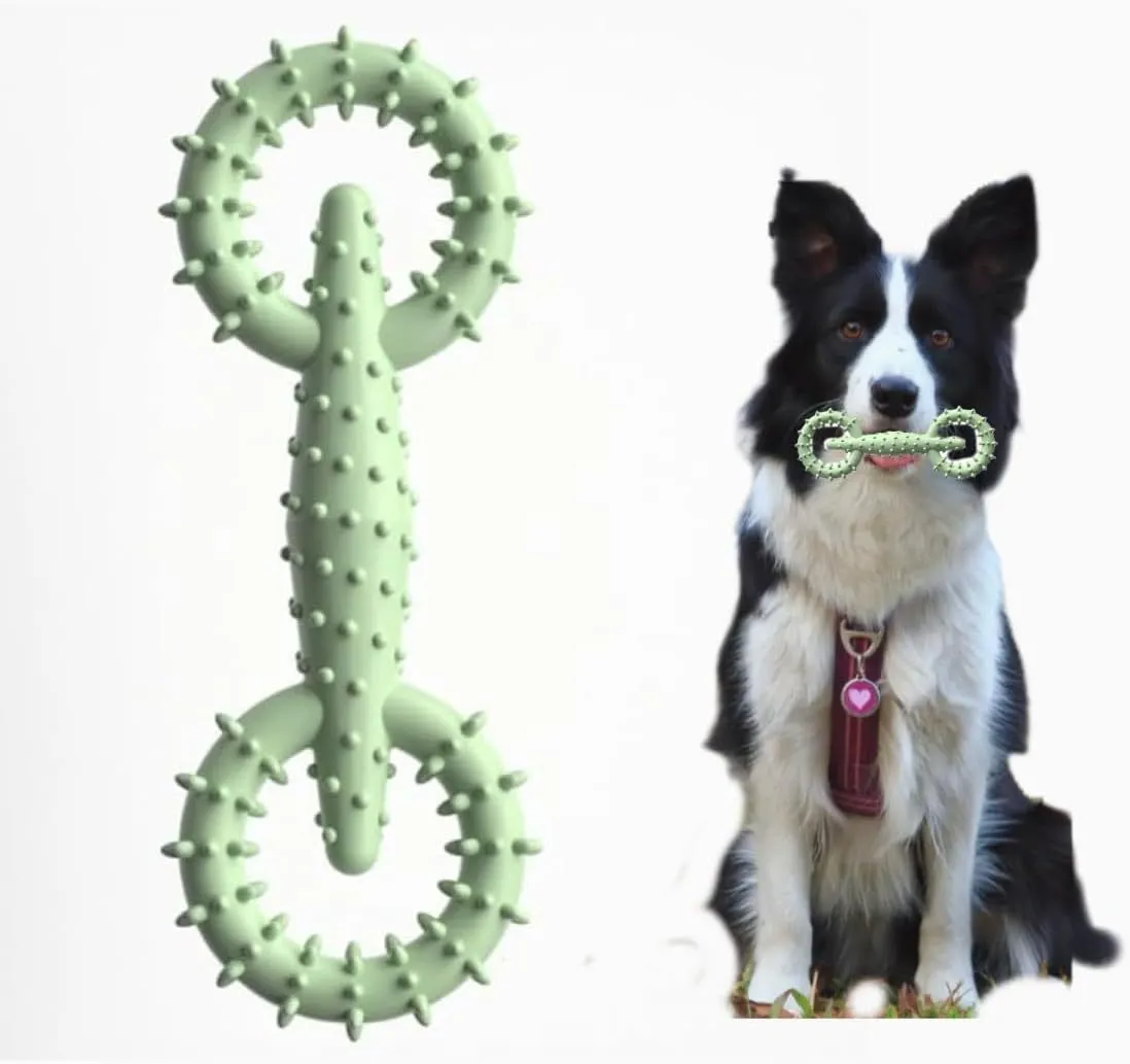 Blue TPR dog chew toy ring for puppies on a white background