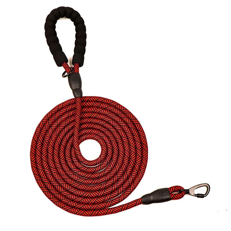 Nylon dog leash 4.5 metres long by 1.2 cm wide in blue for walking and training