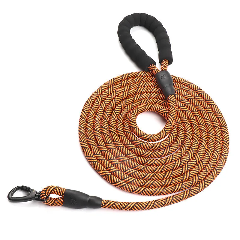Nylon dog leash 4.5 metres long by 1.2 cm wide in blue for walking and training