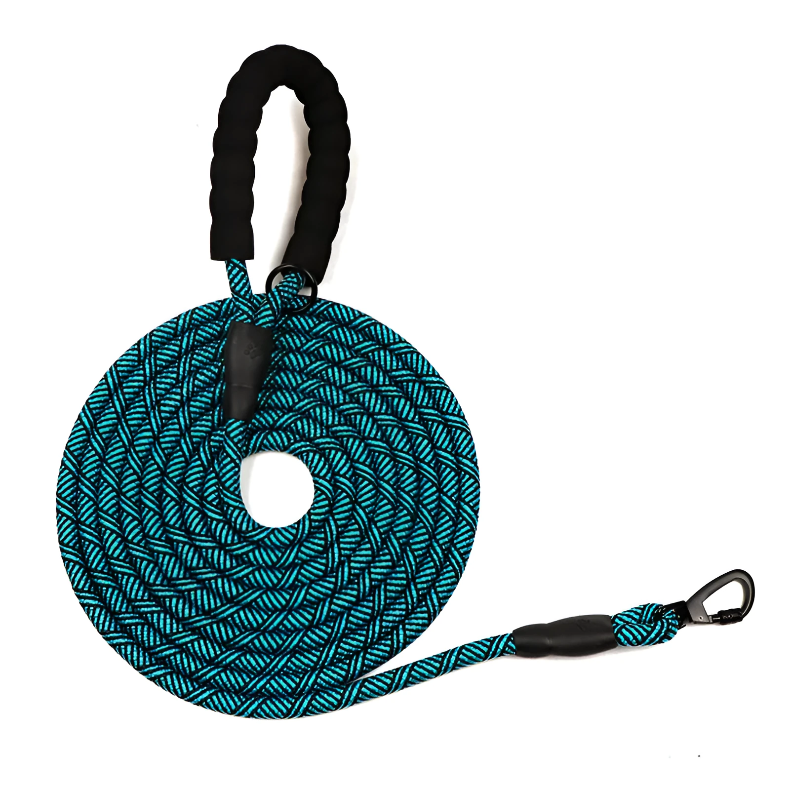 Nylon dog leash 4.5 metres long by 1.2 cm wide in blue for walking and training