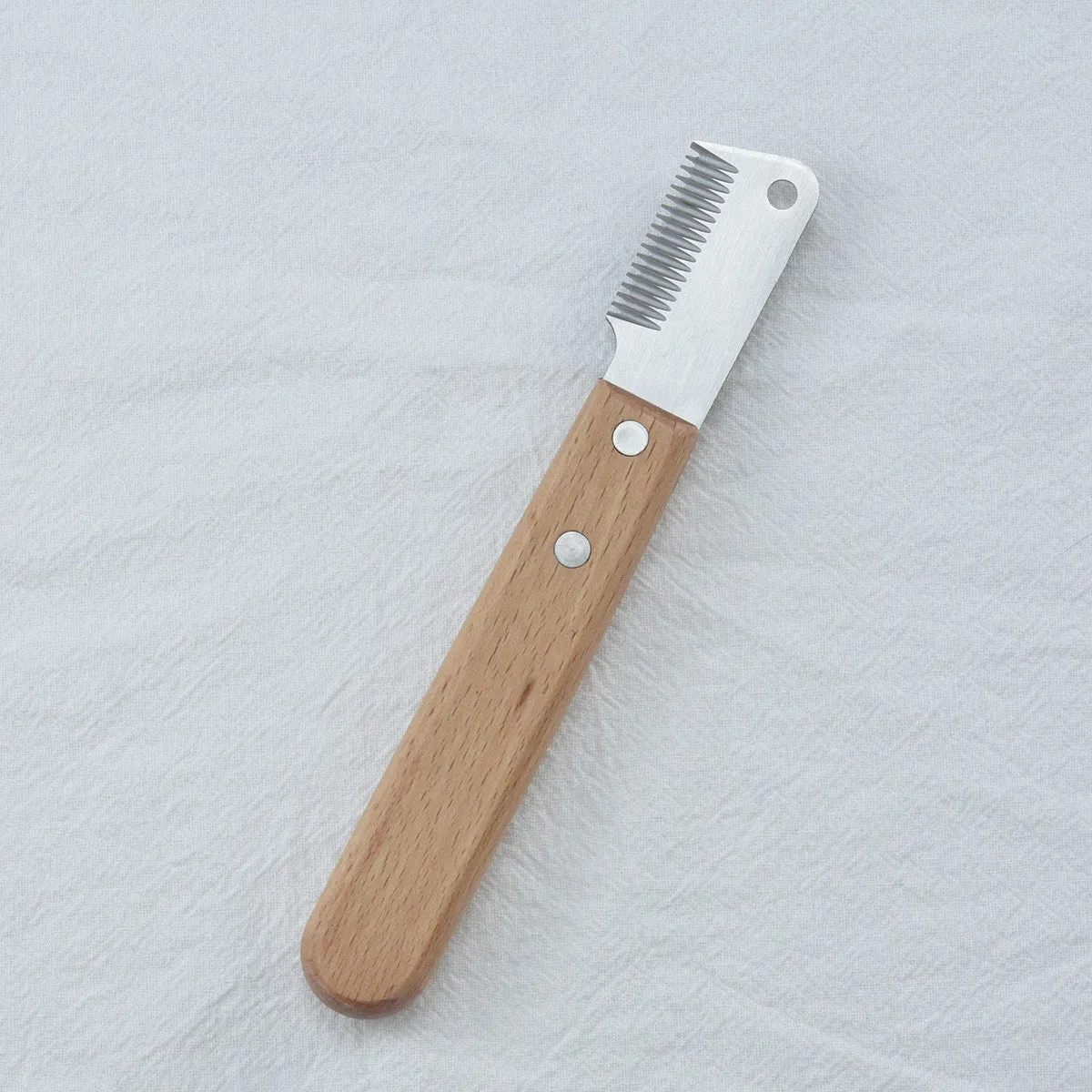 Wood handle pet stripping knife grooming tool for dogs and cats with two size options