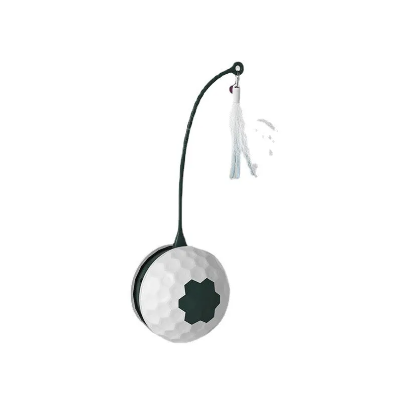 Electric intelligent bite resistant cat toy with USB pendulum ball and feather accessory in red colour