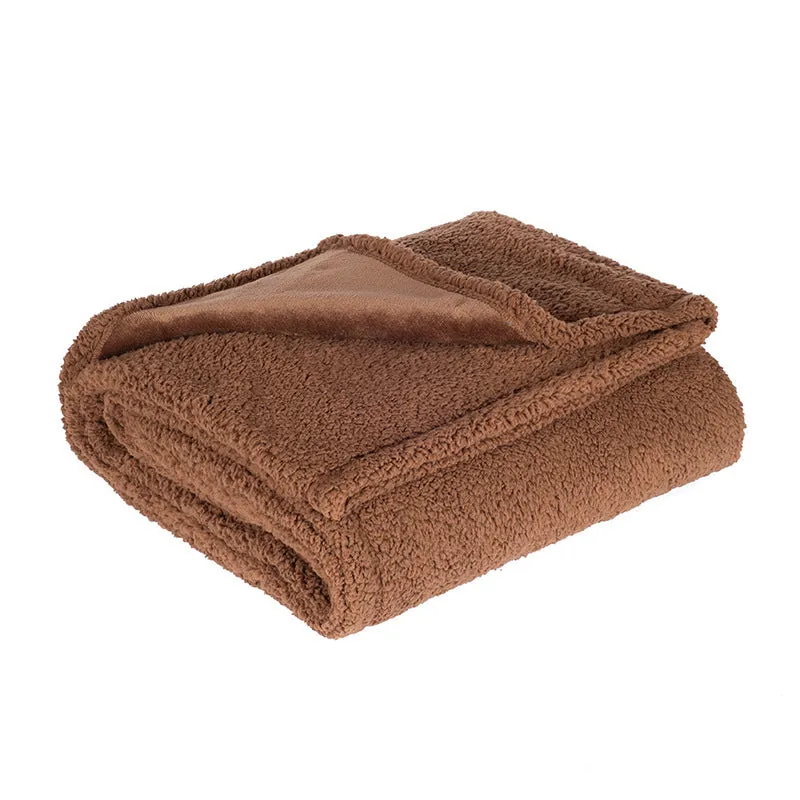 Flannel cotton wool sherpa thick pet blanket waterproof base dog kennel bed mat beige grey black coffee sizes XS to XXL