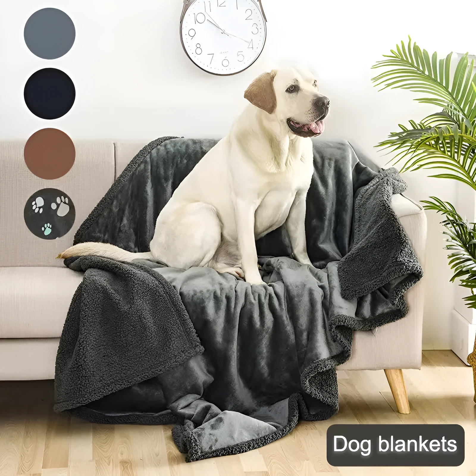 Flannel cotton wool sherpa thick pet blanket waterproof base dog kennel bed mat beige grey black coffee sizes XS to XXL