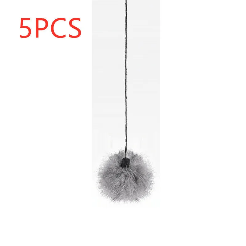 Electric funny cat toy with white ABS body, 7cm diameter ball, and real fur ball and rope accessories