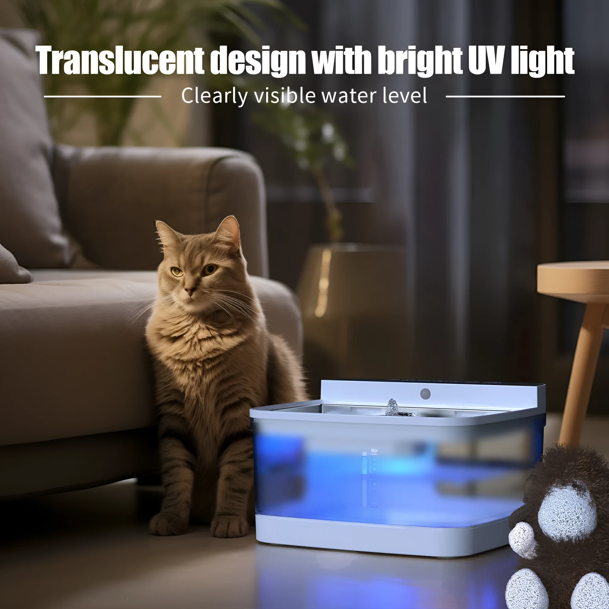 Automatic pet water dispenser with circulating pump and filter element for cats and dogs