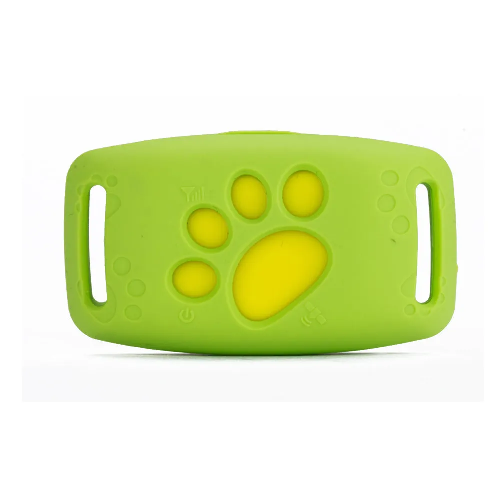GPS Pet Tracker Z8-A with ABS+PVC casing, waterproof, USB charge, and map function on a collar