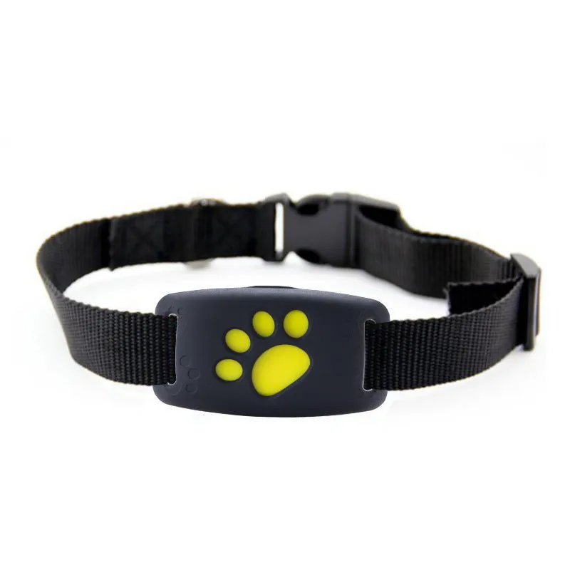 GPS Pet Tracker Z8-A with ABS+PVC casing, waterproof, USB charge, and map function on a collar