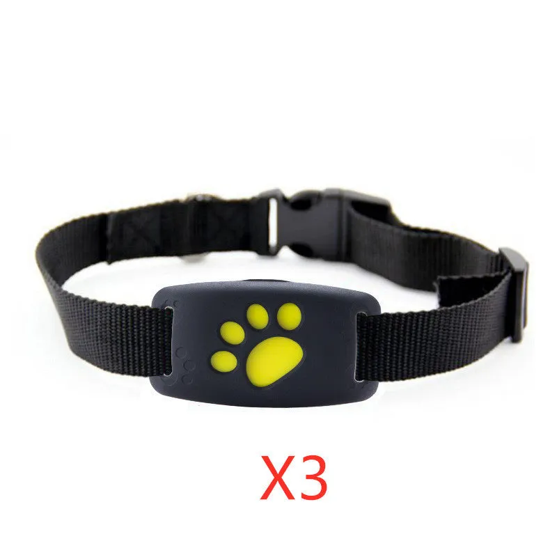 GPS Pet Tracker Z8-A with ABS+PVC casing, waterproof, USB charge, and map function on a collar