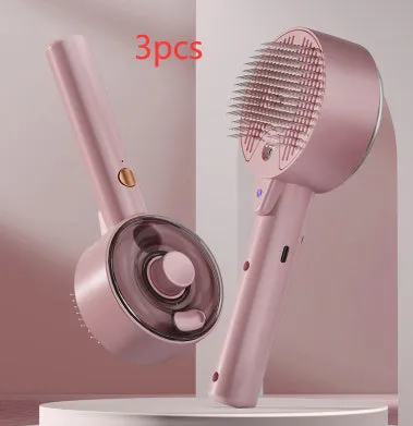 Electric pet hair remover brush with UVC sterilisation and mist spray for dogs and cats in Ceramic White