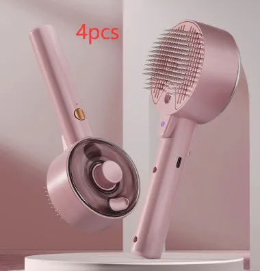 Electric pet hair remover brush with UVC sterilisation and mist spray for dogs and cats in Ceramic White