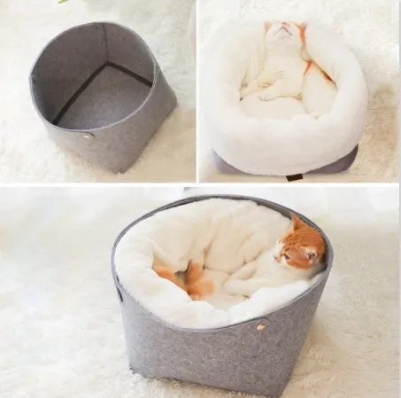 Pet bed with detachable nest, wind-resistant outer shell, size S 28x28x23 cm, suitable for cats up to 8 kg