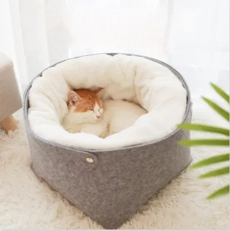 Pet bed with detachable nest, wind-resistant outer shell, size S 28x28x23 cm, suitable for cats up to 8 kg