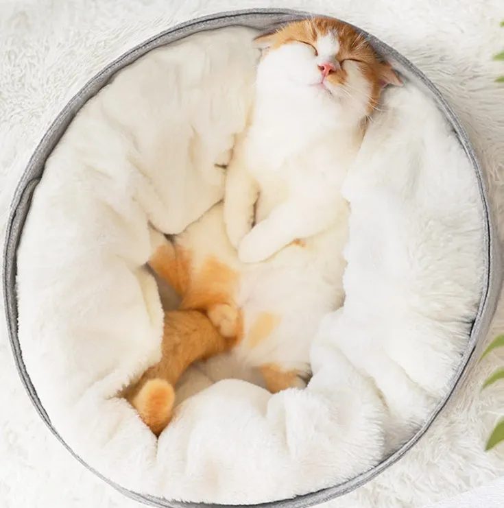 Pet bed with detachable nest, wind-resistant outer shell, size S 28x28x23 cm, suitable for cats up to 8 kg