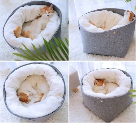 Pet bed with detachable nest, wind-resistant outer shell, size S 28x28x23 cm, suitable for cats up to 8 kg