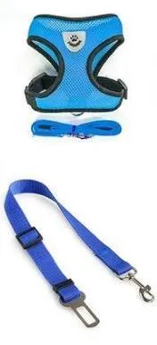 Pet car seat belt leash in black mesh with 1.2 metre rope and metal clip on white background