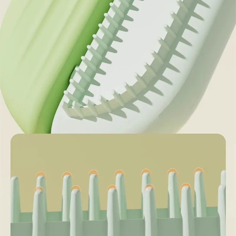 Blue pet comb with water tank for removing floating hair from dogs and cats.