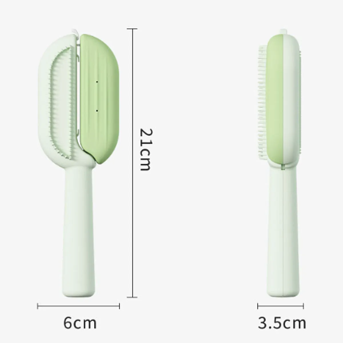 Blue pet comb with water tank for removing floating hair from dogs and cats.