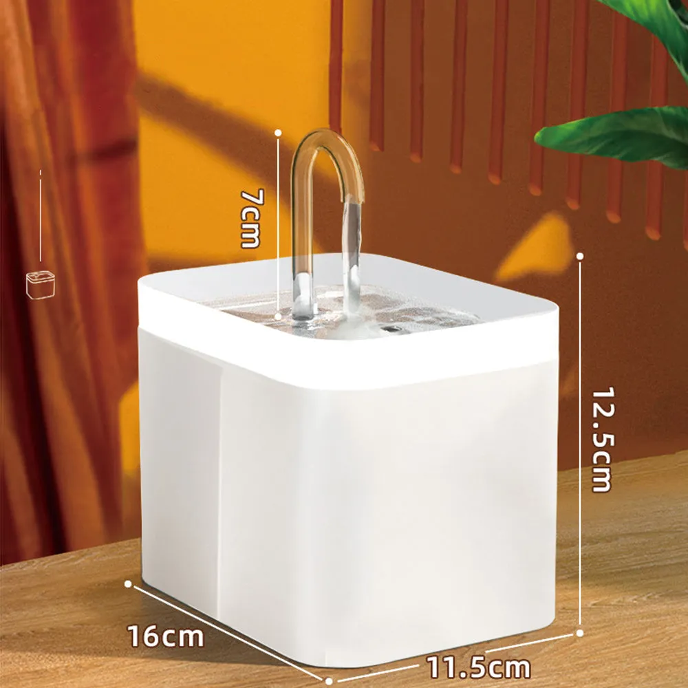 Automatic cat water fountain 1.5L USB mute pump recirculating filtering drinker bowl for cats and pets
