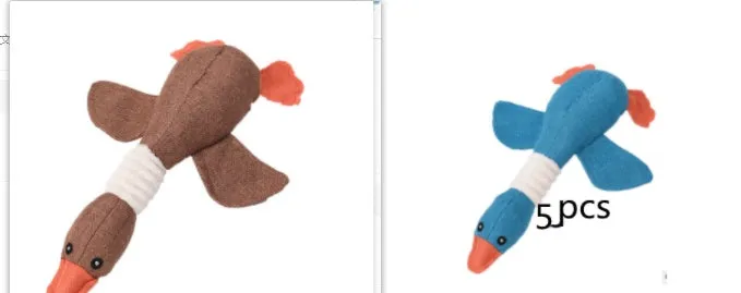 Dayan dog plush sound toy in multiple animal designs with squeaker
