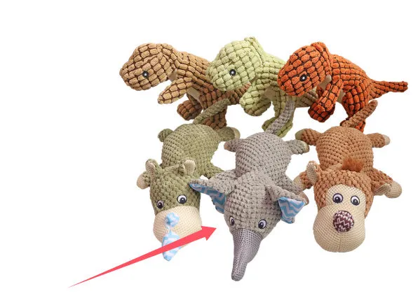 Dayan dog plush sound toy in multiple animal designs with squeaker