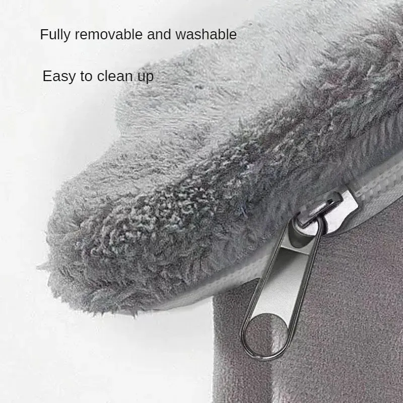 Washable enclosed pet nest bed in gray for small dogs and cats with removable cover