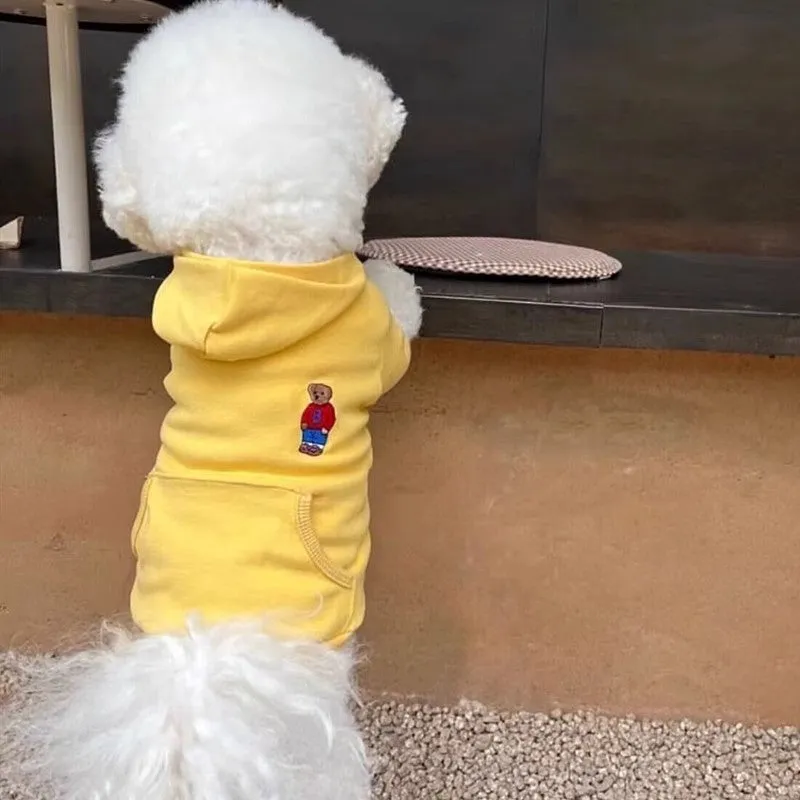 Cartoon bear satchel dog sweater in polyester, casual style, available in multiple colours and sizes