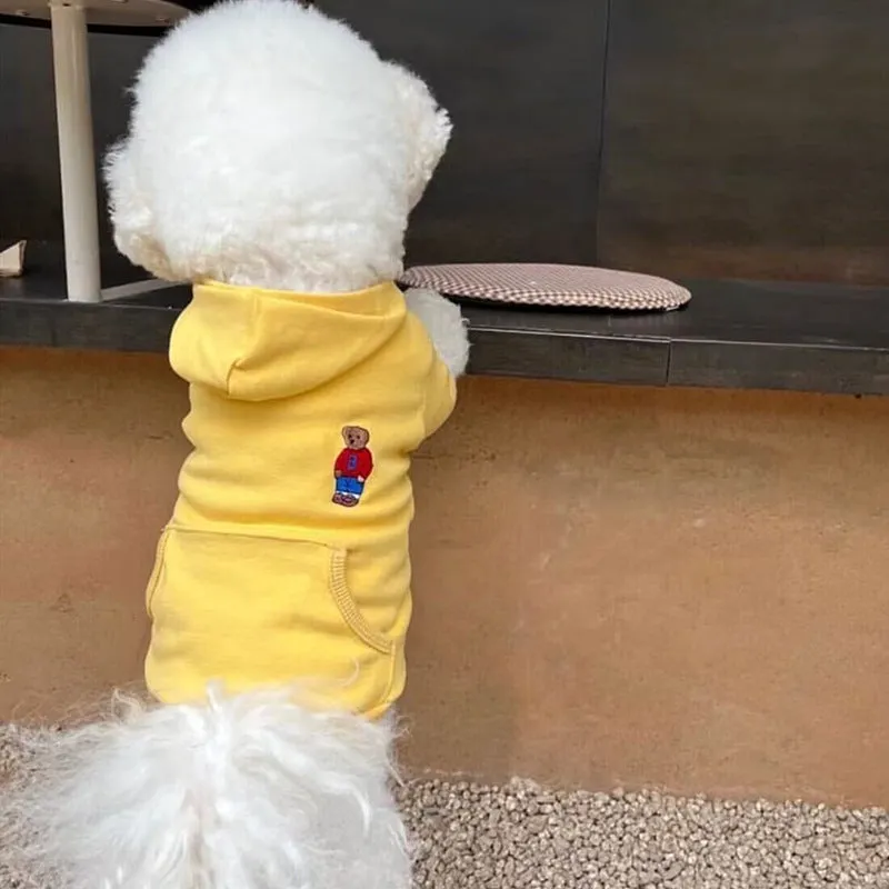 Cartoon bear satchel dog sweater in polyester, casual style, available in multiple colours and sizes