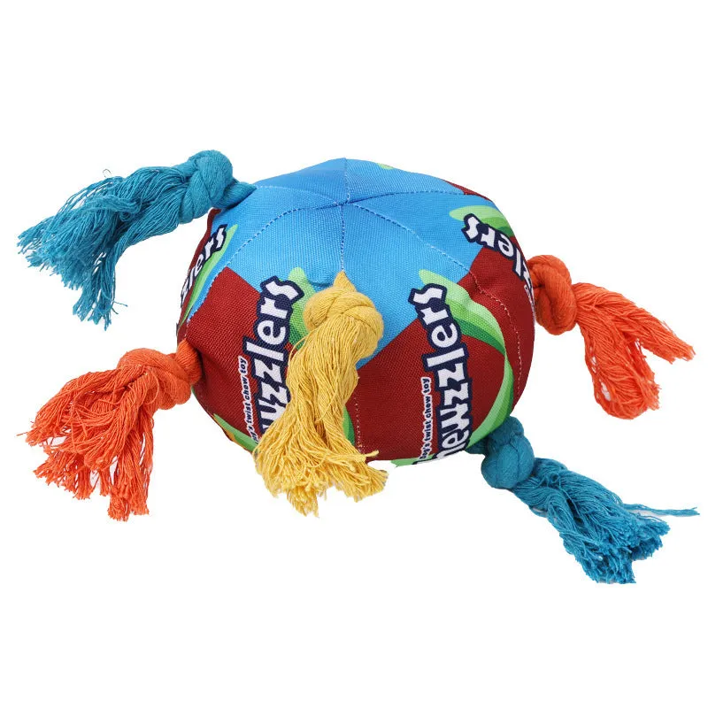 Rainbow twist candy sounding pet toy made of polyester