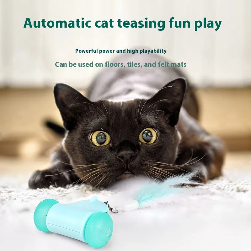 Blue plastic cat toy with smart torque design, 5.5cm length