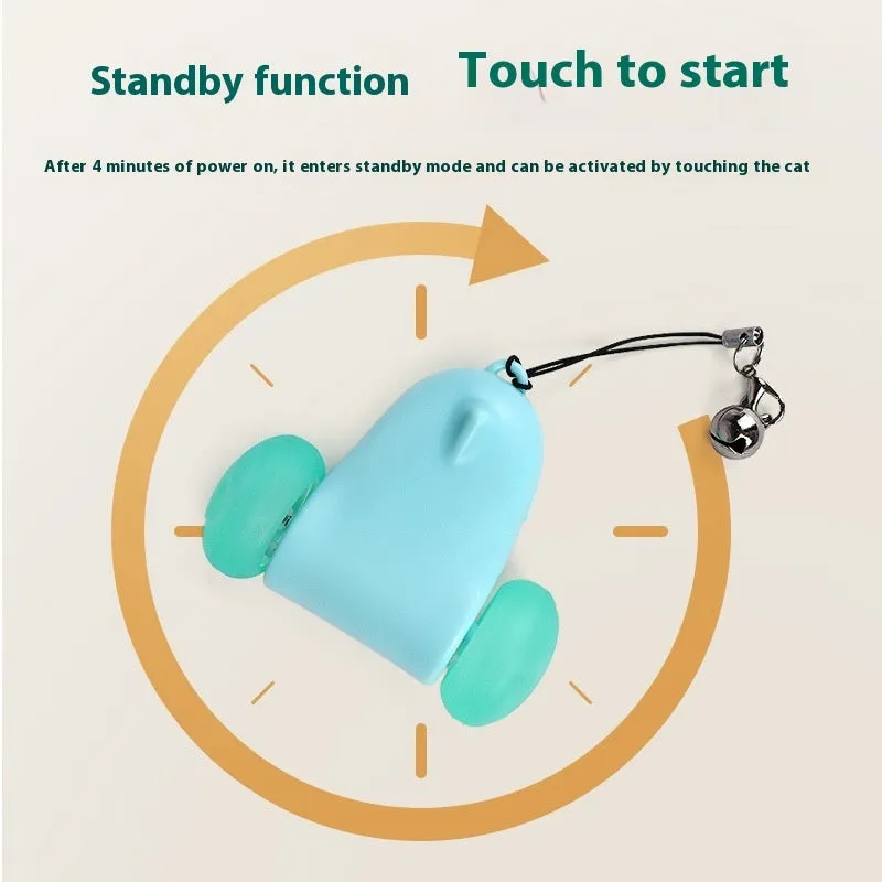 Blue plastic cat toy with smart torque design, 5.5cm length