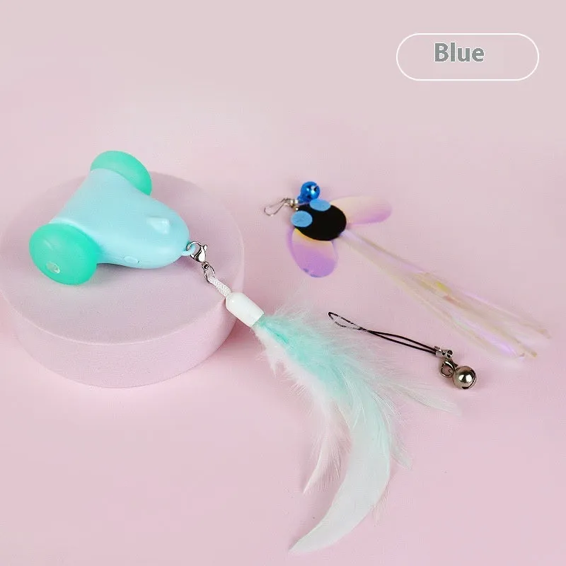 Blue plastic cat toy with smart torque design, 5.5cm length