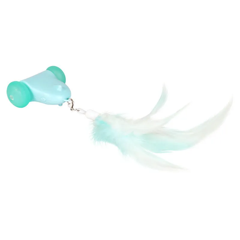 Blue plastic cat toy with smart torque design, 5.5cm length