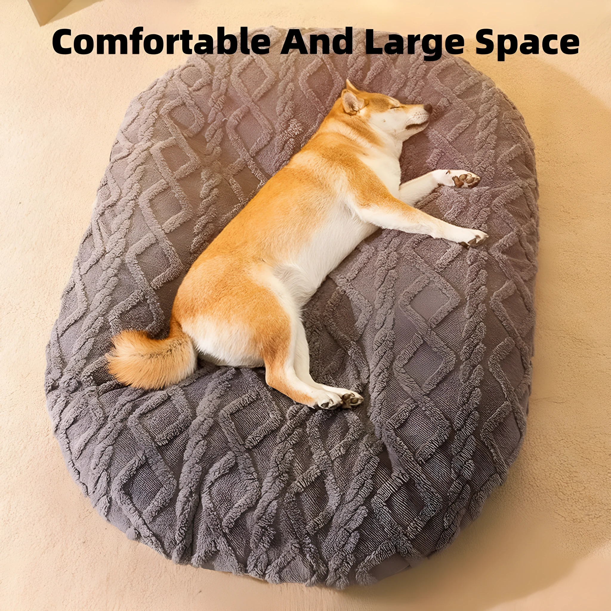 New dog bed sleeping mat with non-slip bottom in gray colour for medium dogs