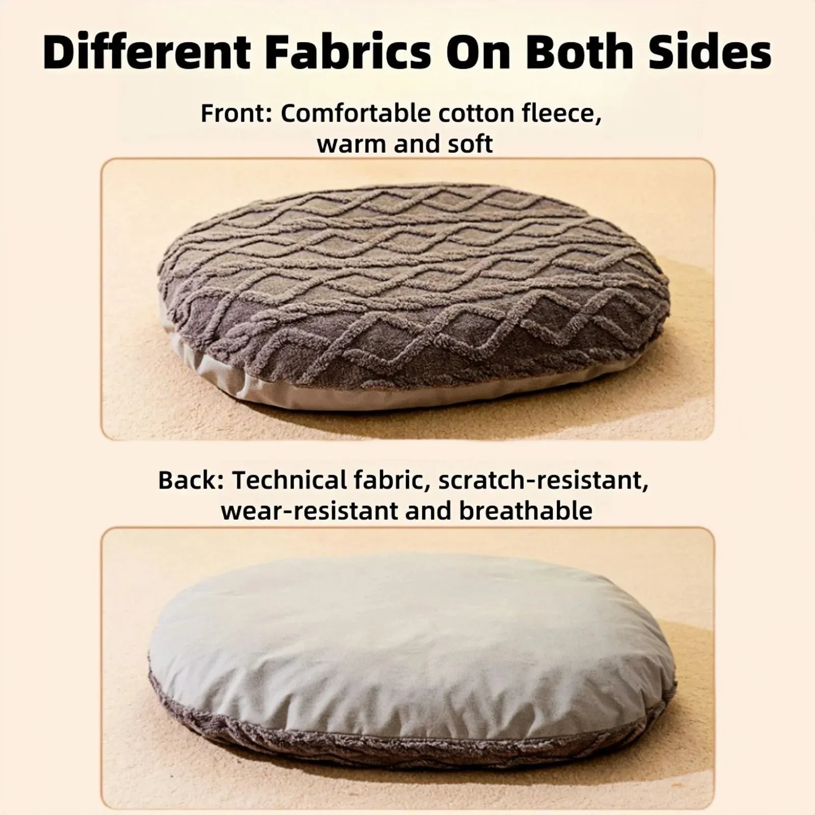 New dog bed sleeping mat with non-slip bottom in gray colour for medium dogs