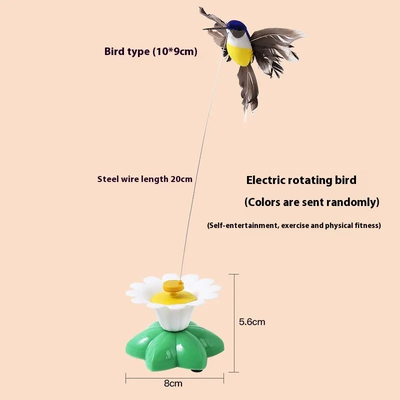 Automatic cat teaser electric rotation toy with plastic body in butterfly colour option