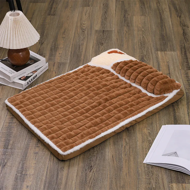 Winter warm removable pet sleeping pad for dogs and cats, size 3XL 100x70cm, in green colour