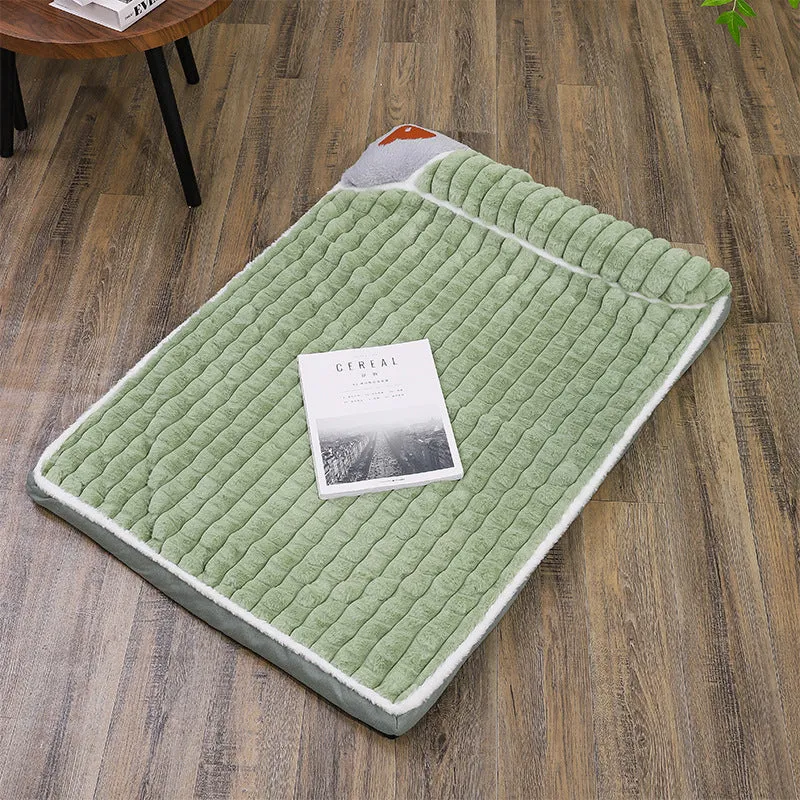 Winter warm removable pet sleeping pad for dogs and cats, size 3XL 100x70cm, in green colour