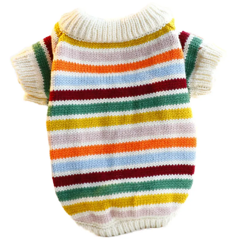 Cute wool dog sweater for small and medium pets, casual knit pullover in neutral colour