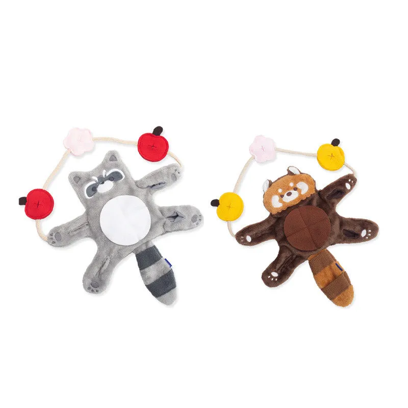 Brown dog plush self relieving teddy bear toy with hiding food feature for small dogs