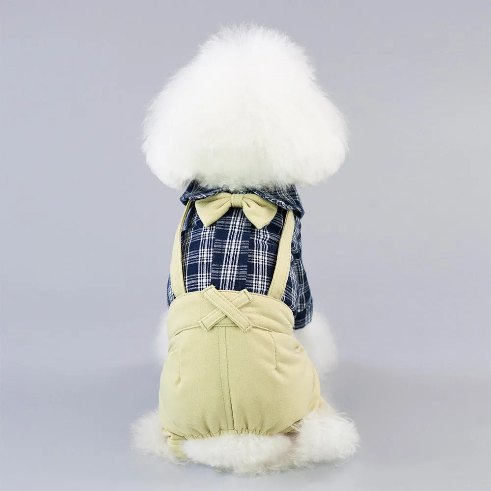 Cotton dog clothing in yellow and khaki for spring and summer, sizes XS to XXL