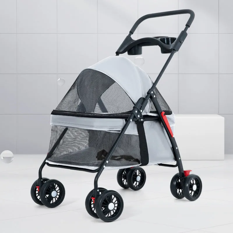 Outdoor lightweight foldable trolley with metal frame, available in four colours for camping and garden use