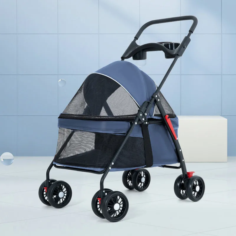 Outdoor lightweight foldable trolley with metal frame, available in four colours for camping and garden use