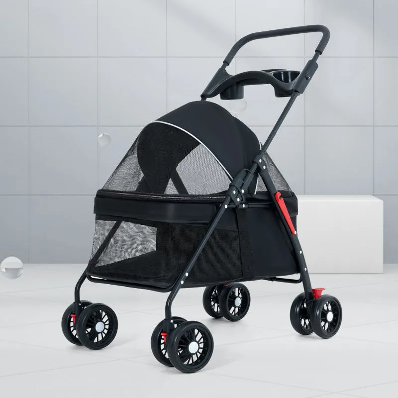 Outdoor lightweight foldable trolley with metal frame, available in four colours for camping and garden use