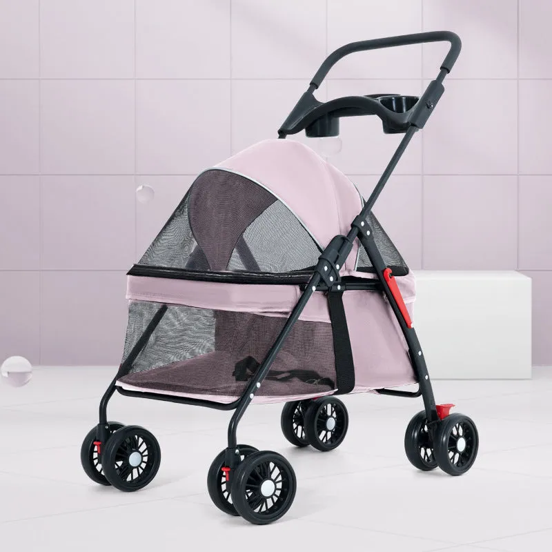 Outdoor lightweight foldable trolley with metal frame, available in four colours for camping and garden use