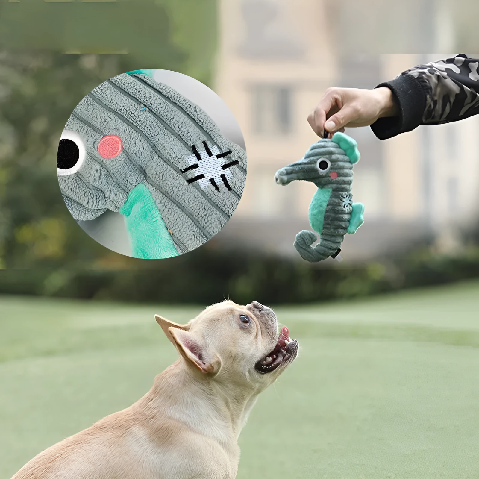 Interactive dog toy with self-moving ball and rechargeable battery, featuring a plush hedgehog cover for small and medium dogs