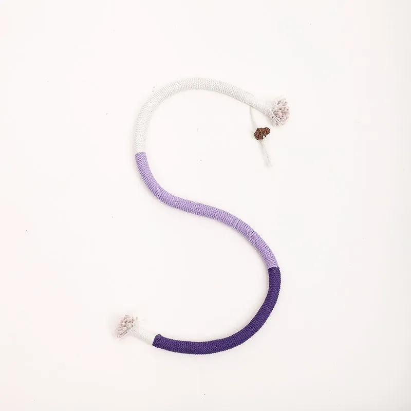 27.6-inch cotton rope cat toy with silvervine fruit in green colour on white background