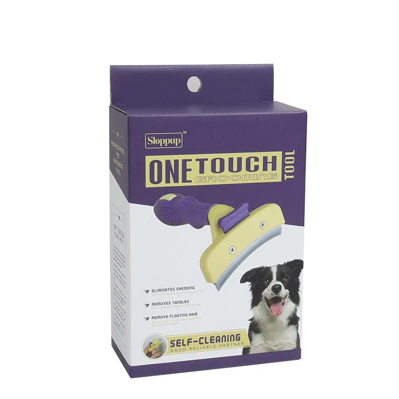 Teddy Golden Retriever hair removal comb with stainless steel blade and plastic TPR handle in two sizes